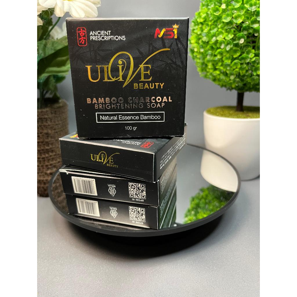 Paket (3 Pcs) Sabun MSI Bamboo Charcoal Ulive Beauty Soap Brightening original 100 BPOM