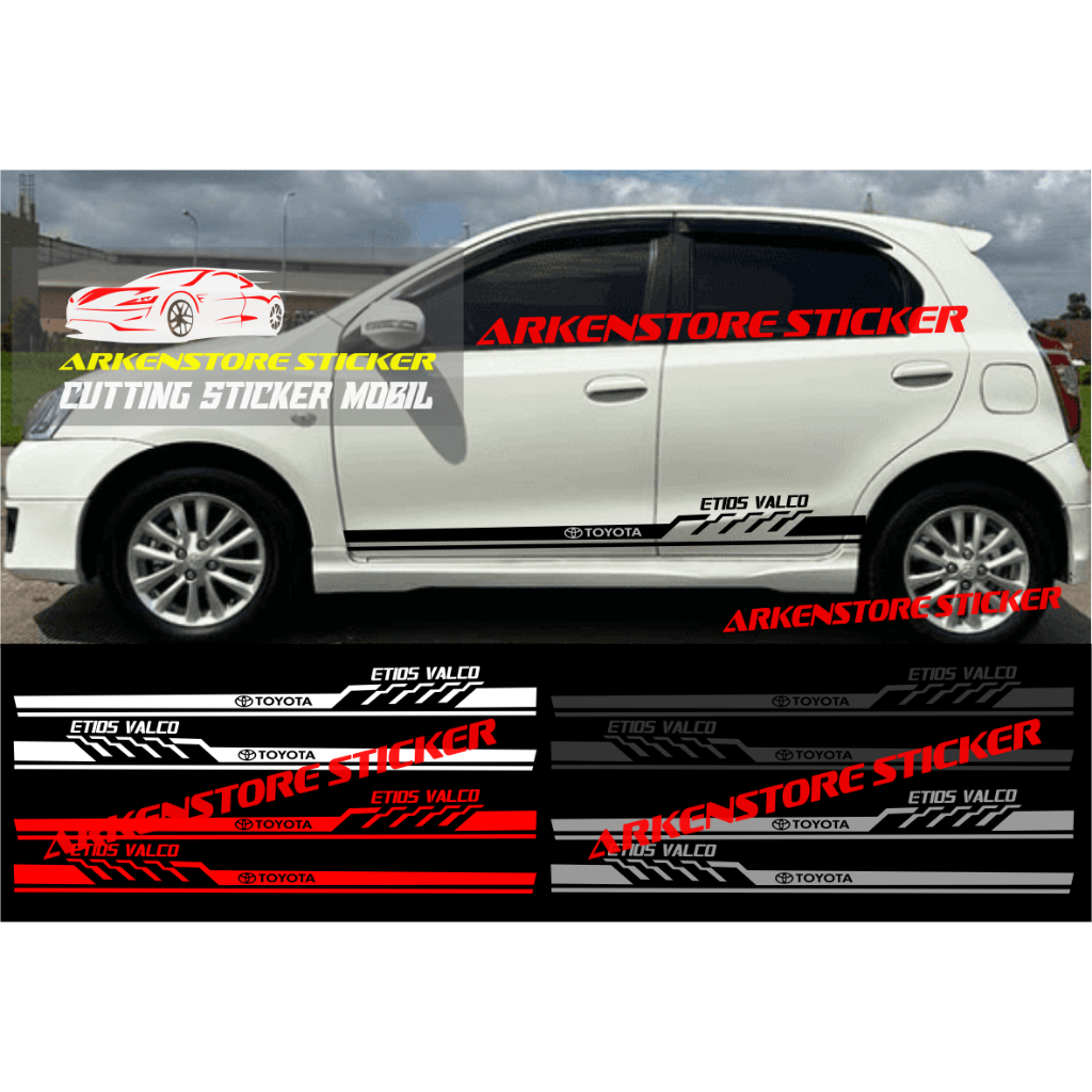 Promo sticker mobil etios valco cutting sticker stiker mobil toyota etios valco stiker etios valco