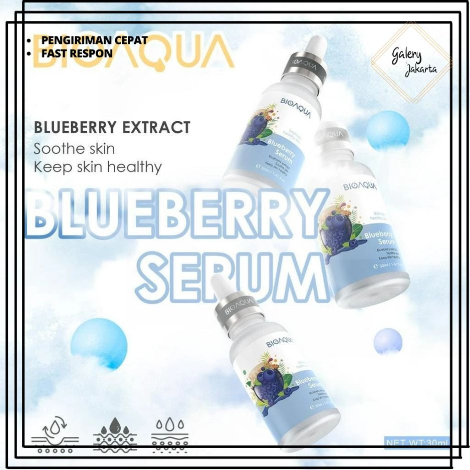 GALERY Serum Bioaqua Wajah Blueberry Essence Serum Glowing Anti Penuaan Dini Dan Anti Jerawat