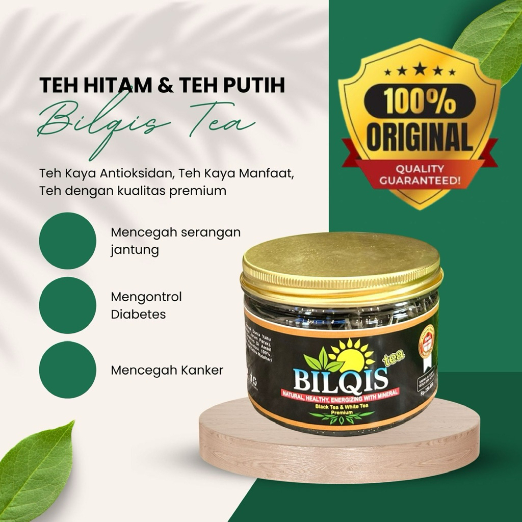BILQIS TEA - Teh Hitam dan Teh Putih Premium, Teh Kaya Antioksidan Menjaga Kesehatan Jantung