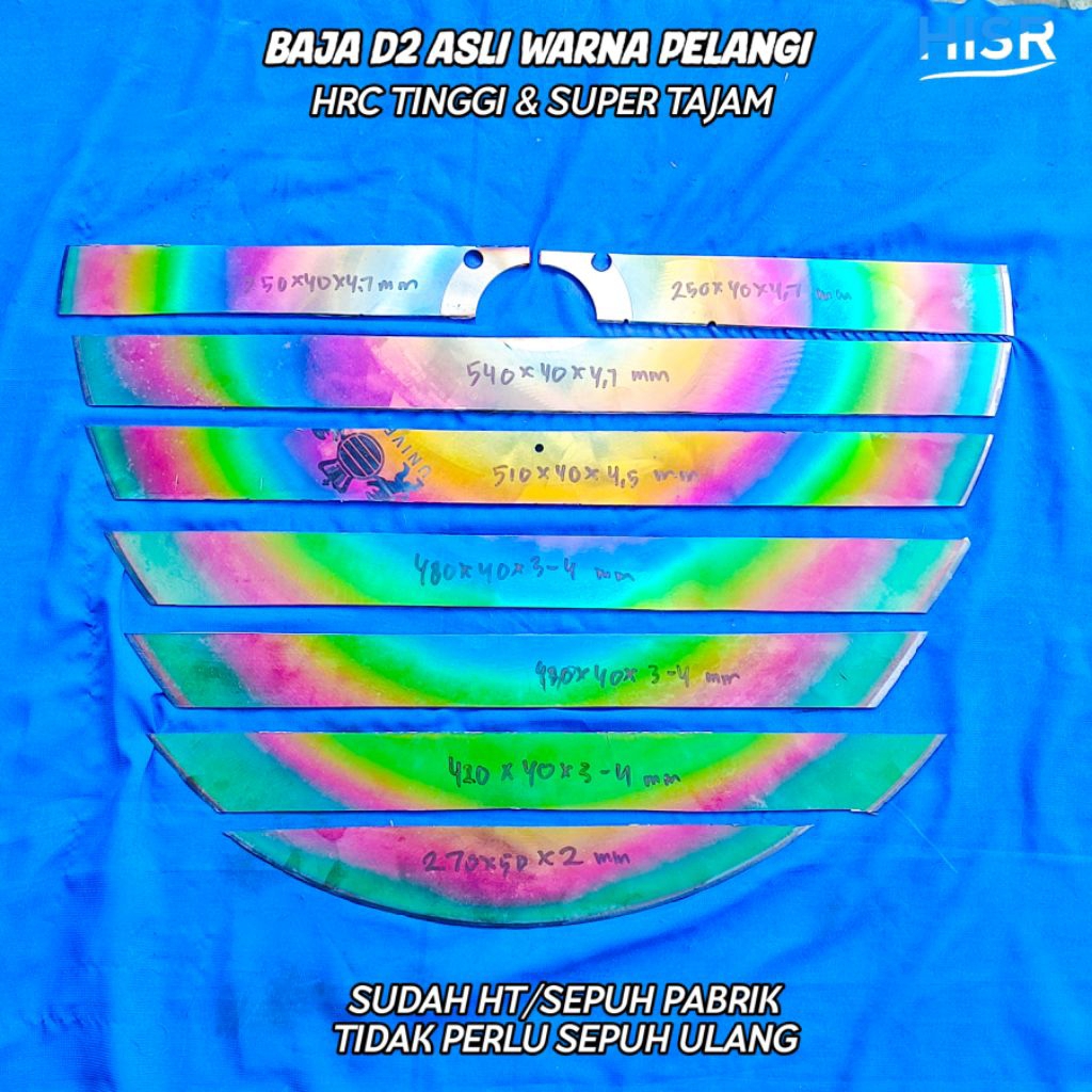 Potongan Baja D2 Warna Pelangi Original berkualitas bahan pembuatan pisau dll baja berkualitas tingg