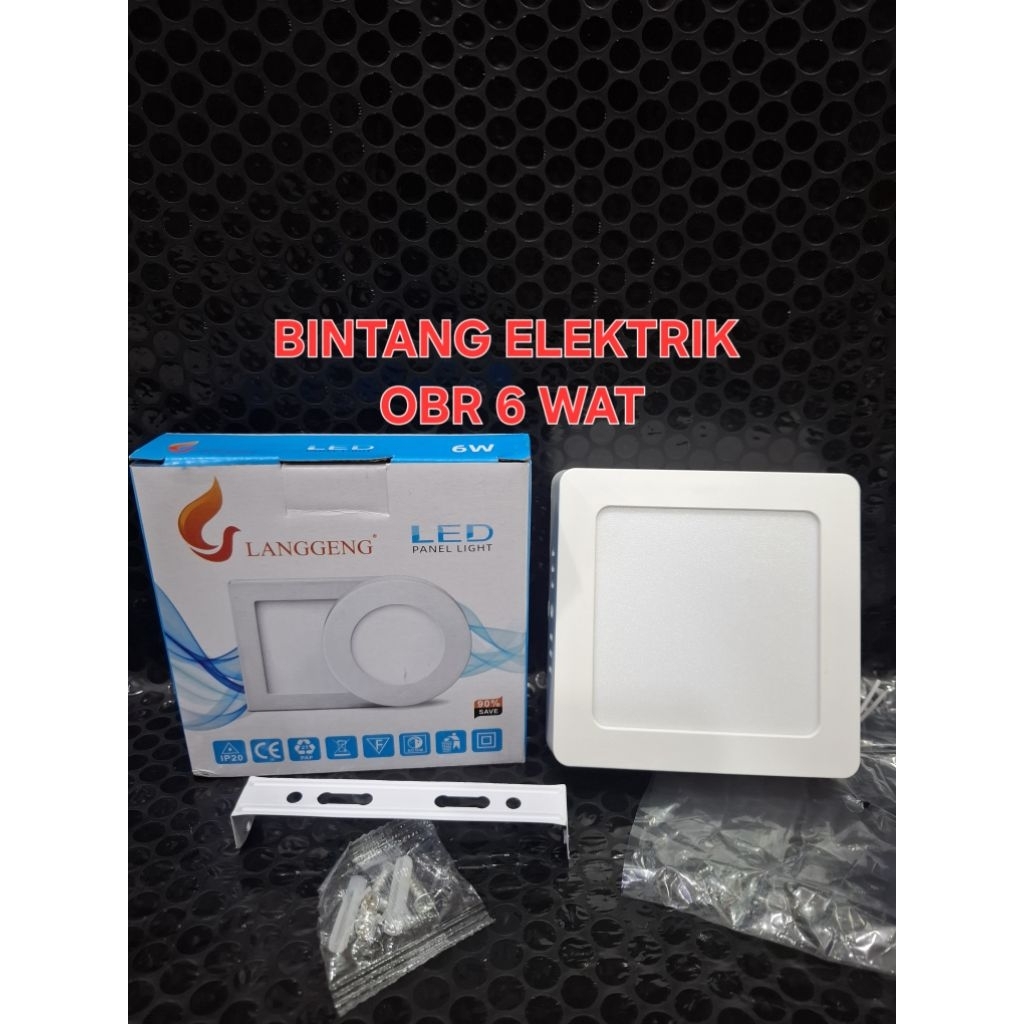 Lampu LED Downlight 6 wat OBR KOTAK TEMPEL PUTIH