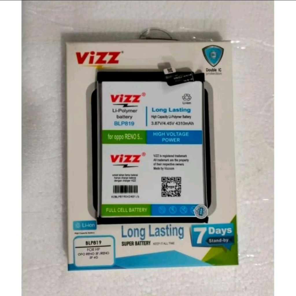 Baterai Vizz BLP189 for Oppo 5F / Reno 5F 4G (4310mAh) Ori Vizz
