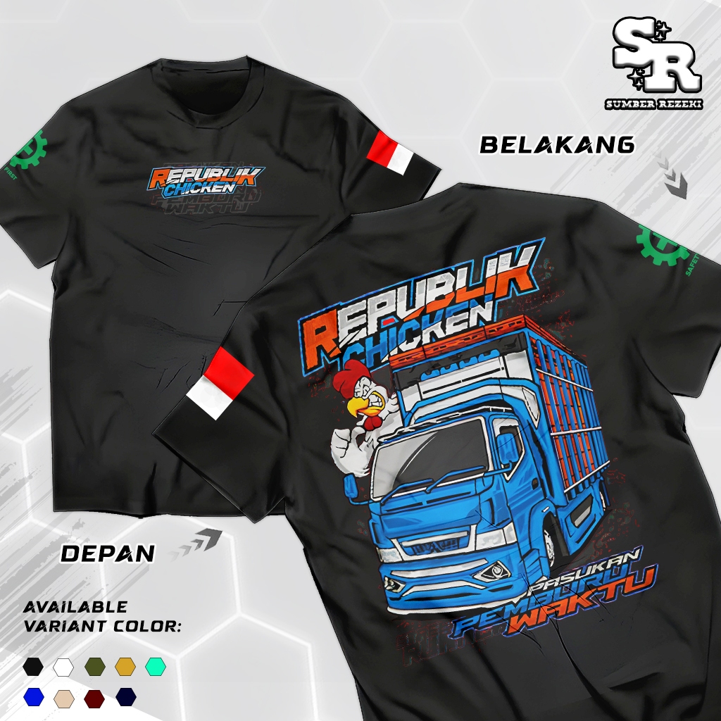 KAOS TRUCK MUATAN AYAM BROILER BAJU KAOS TRUK AYAM BALAP KAOS TRUCK REPUBLIK CHICKEN KAOS TRUK AYAM 