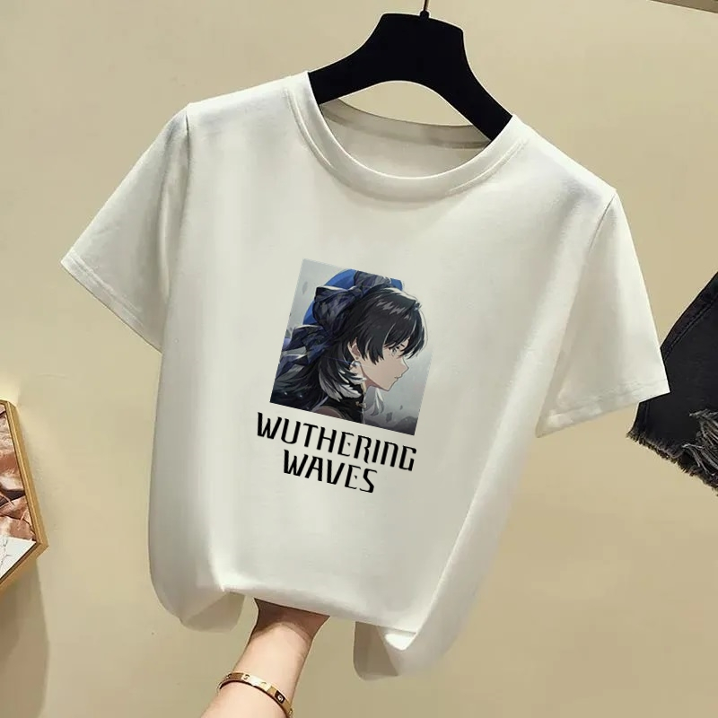 BAJU KAOS Kartun Wuthering Waves CUSTOM SATUAN FOTO WUWA GAMBAR NAMA TULISAN KATA KATA DESAIN SENDIR