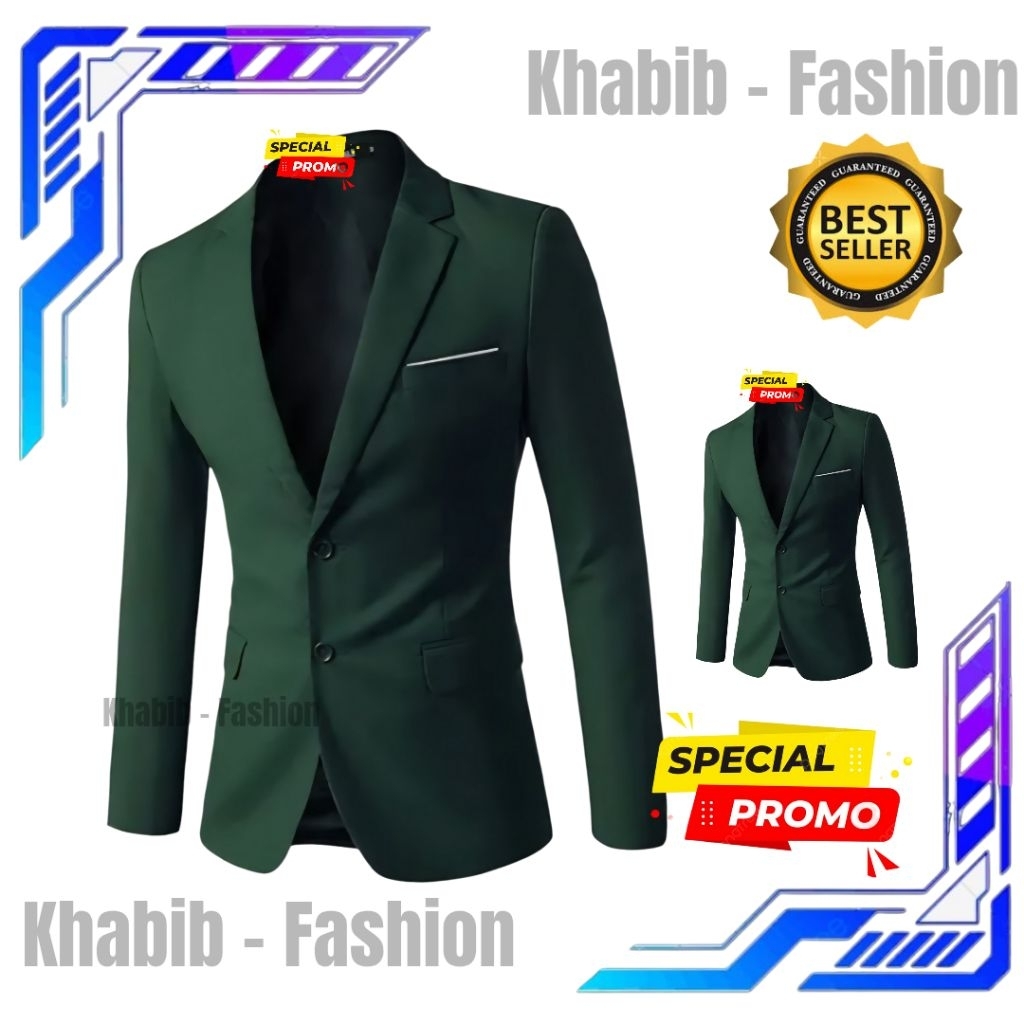JAS FORMAL / JAS RESMI / JAS NIKAH / JAS ALMAMATER / JAS WISUDA / JAS BLAZER PRIA WARNA HIJAU BOTOL