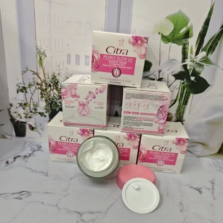 Citra Pearly Glow UV Essence Cream 6pcs – Krim Pencerah Wajah Cerah Glowing, Lembap & Merata, Mengan