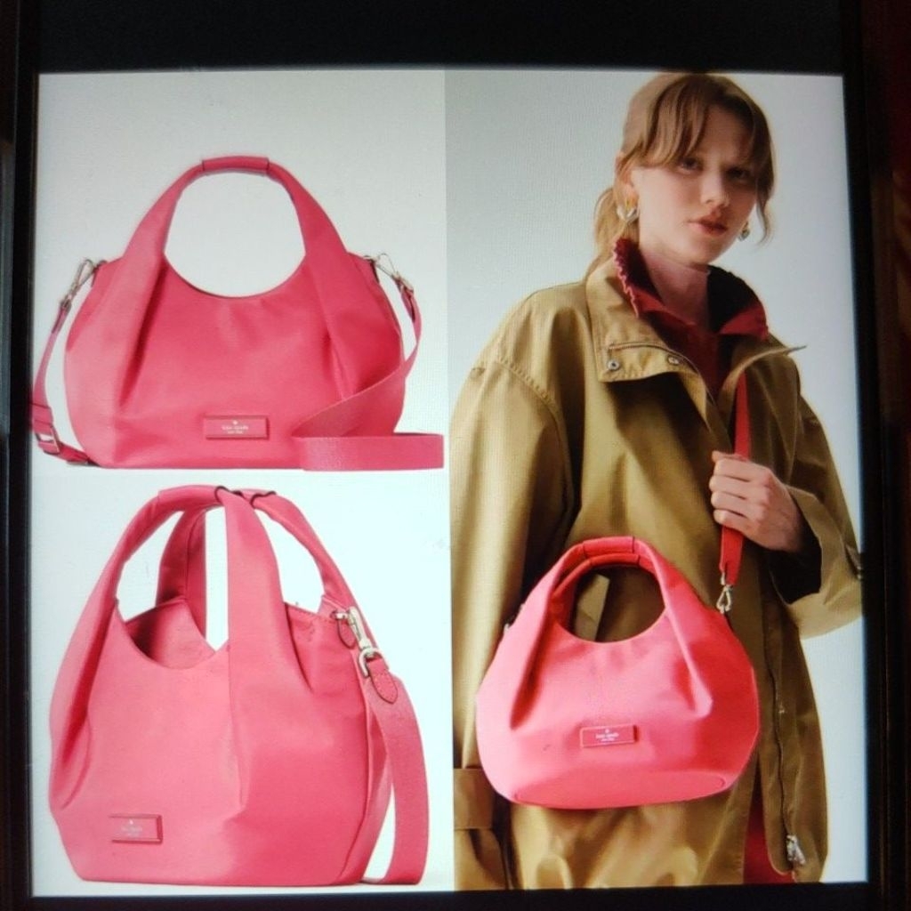 ReadyKateSpadeCarterNylonPleatedCrossbodyRoseOil