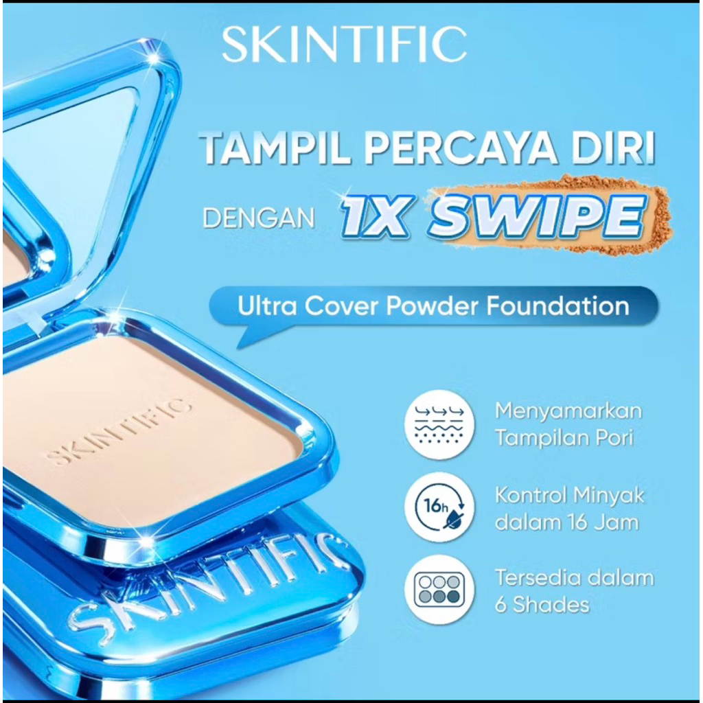 SKINTIFIC - Ultra Cover Powder Foundation Bedak Padat