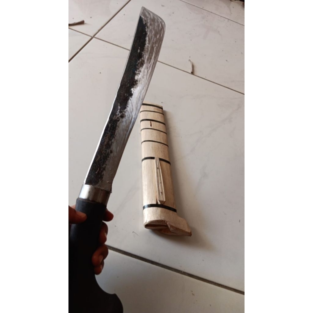 Golok Kebun Asli Banten Bahan Baja Per Super Tajam Tebang Bambu Tebang Ranting Tebang Pohon Apruk Ba