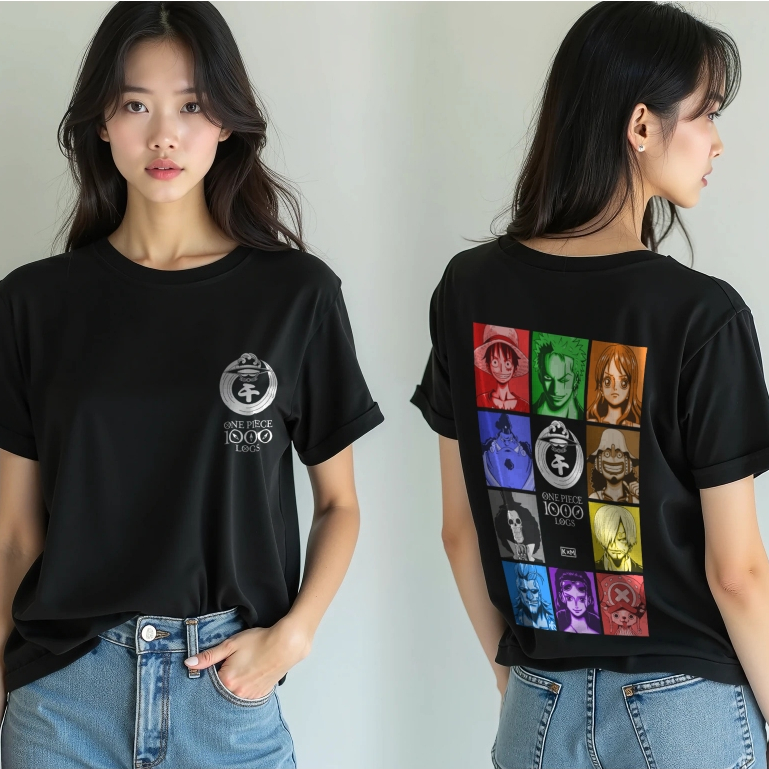 Baju kaos tshirt anime one piece kru bajak laut topi jerami 1000 logs ultimate