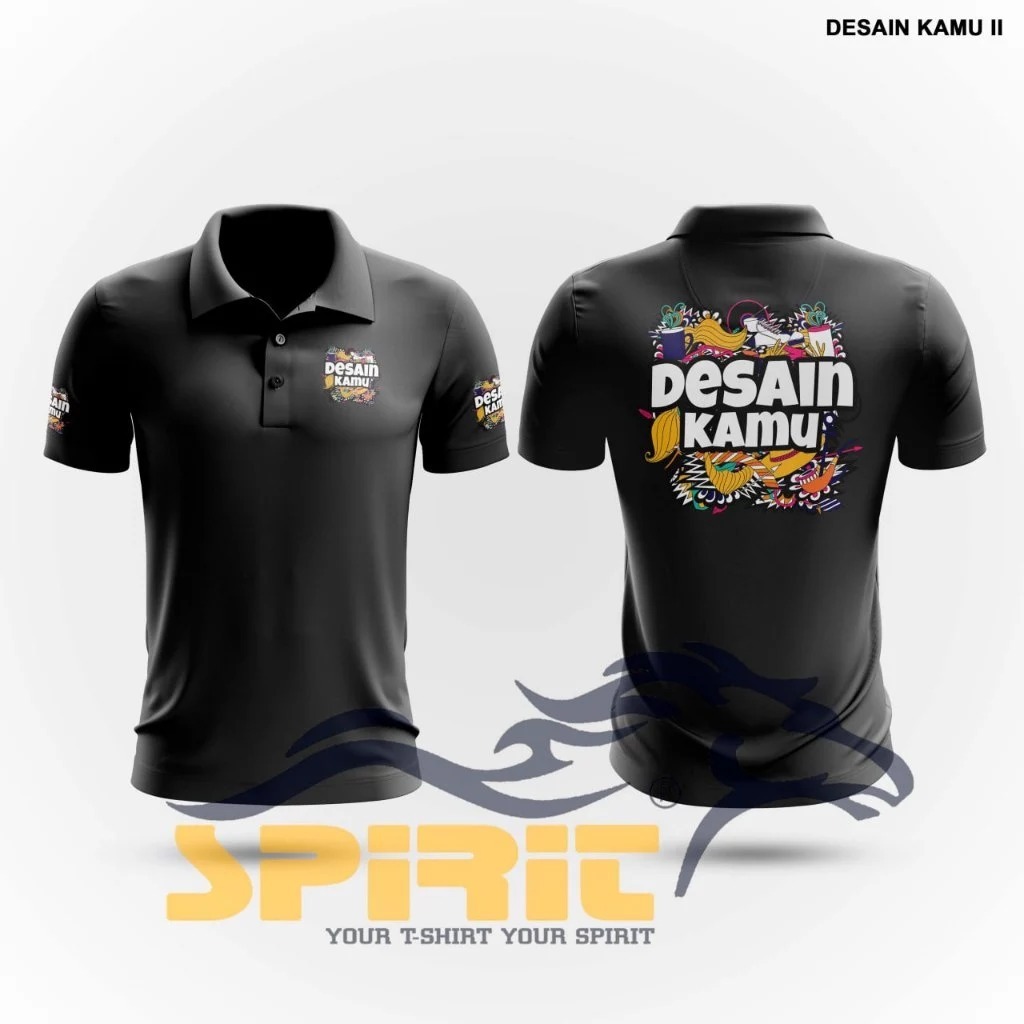 Baju Polo Custom Sablon Desain Sendiri Satuan Grosiran Kaos Polo Sablon DTF Lengan Pendek