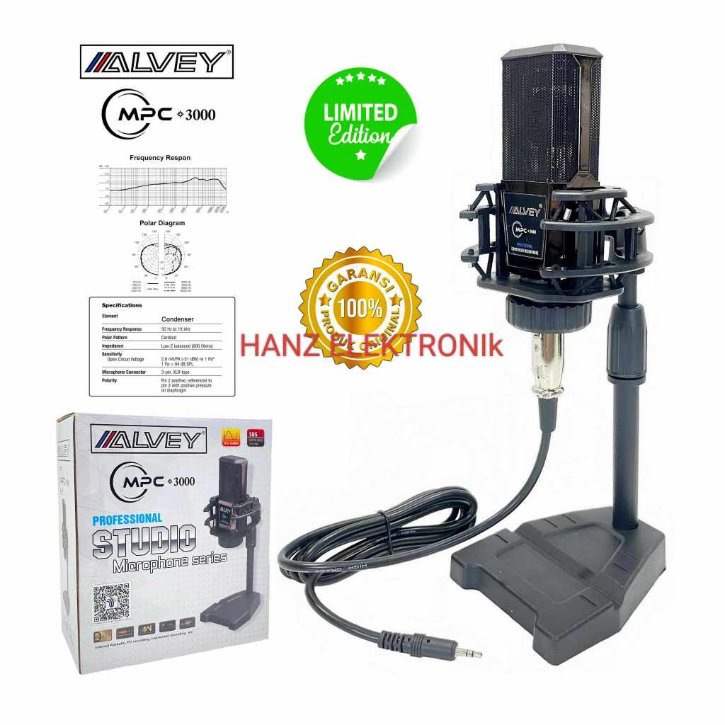 MIC PODCAST ALVEY/MIC LIVE STREAMING/MIC CONDENSER/MIC KONTEN MPC-3000