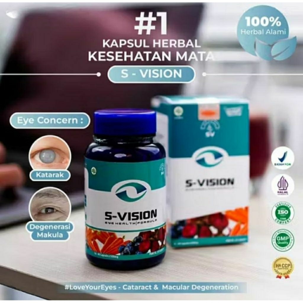 S-VISION Suplemen Kesehatan Mata Smart Vision Jaga Kesehatan Mata Original Produk Asli