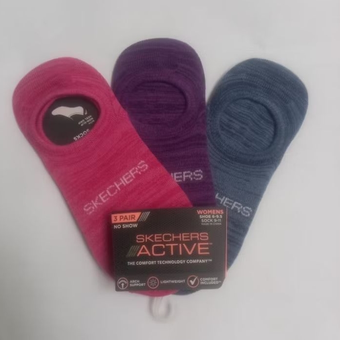 Kaos Kaki Wanita Skechers Women's Invisible Socks isi 3 Pasang