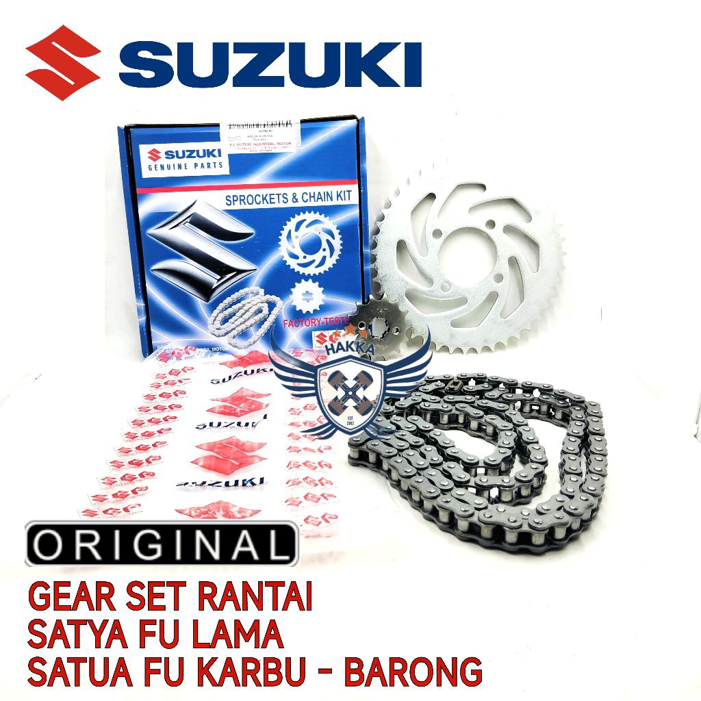 GEAR SET SATYA FU OLD, ORIGINAL GEAR SET RANTAI SUZUKI SATRIA FU KARBU, GEAR SET RANTAI SATRIA FU OL