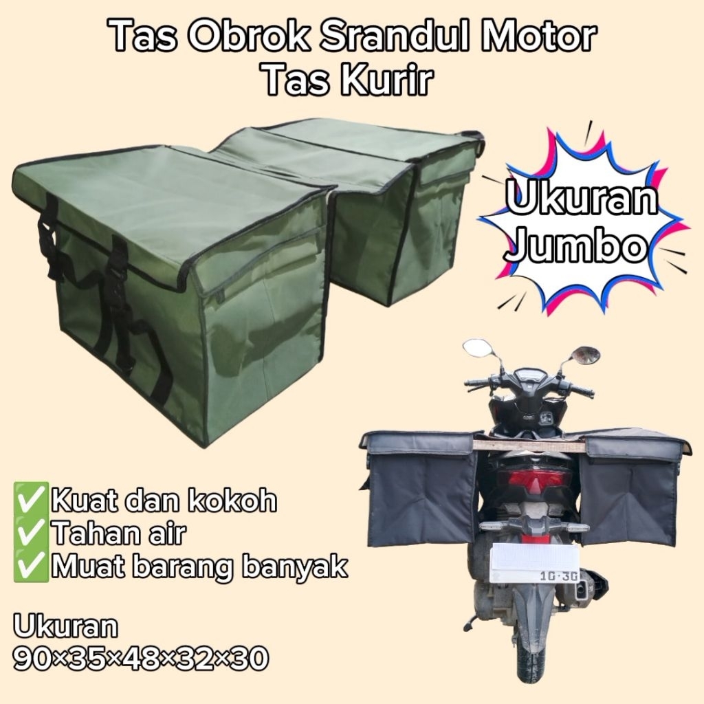 TAS OBROK MOTOR SRANDUL KURIR BESAR SALES POS BAHAN KUAT DAN KOKOH WATERPROOF