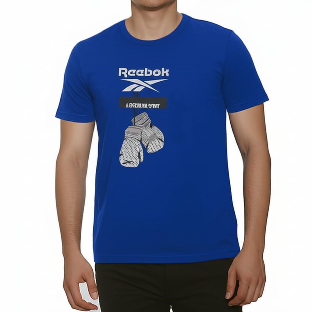 Kaos Pria Reebok Blue Tshirt Original