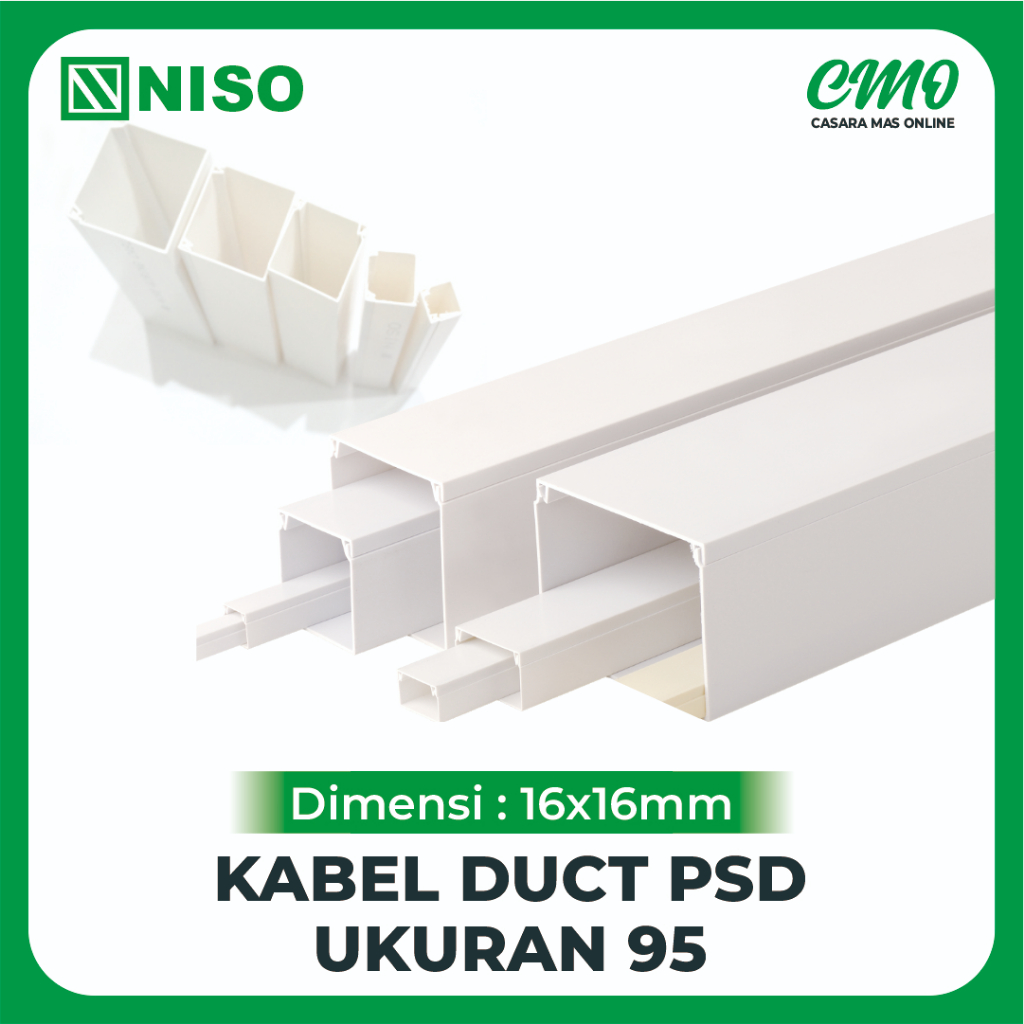 Kabel duct PSD NISO 16x16 mm (95cm)  kabel duct tray pelindung kabel