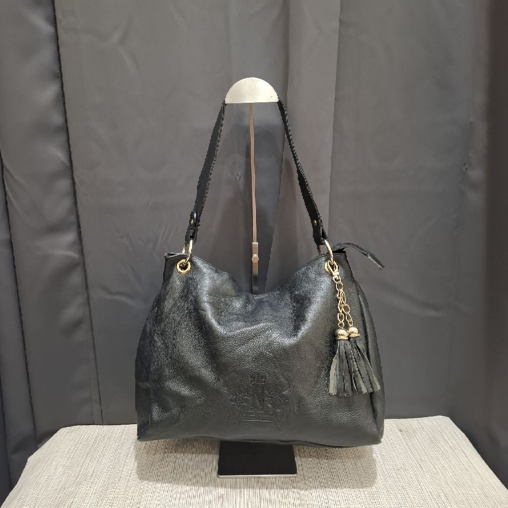 Nicole Arbeni Hobobag Kulit Asli in Black