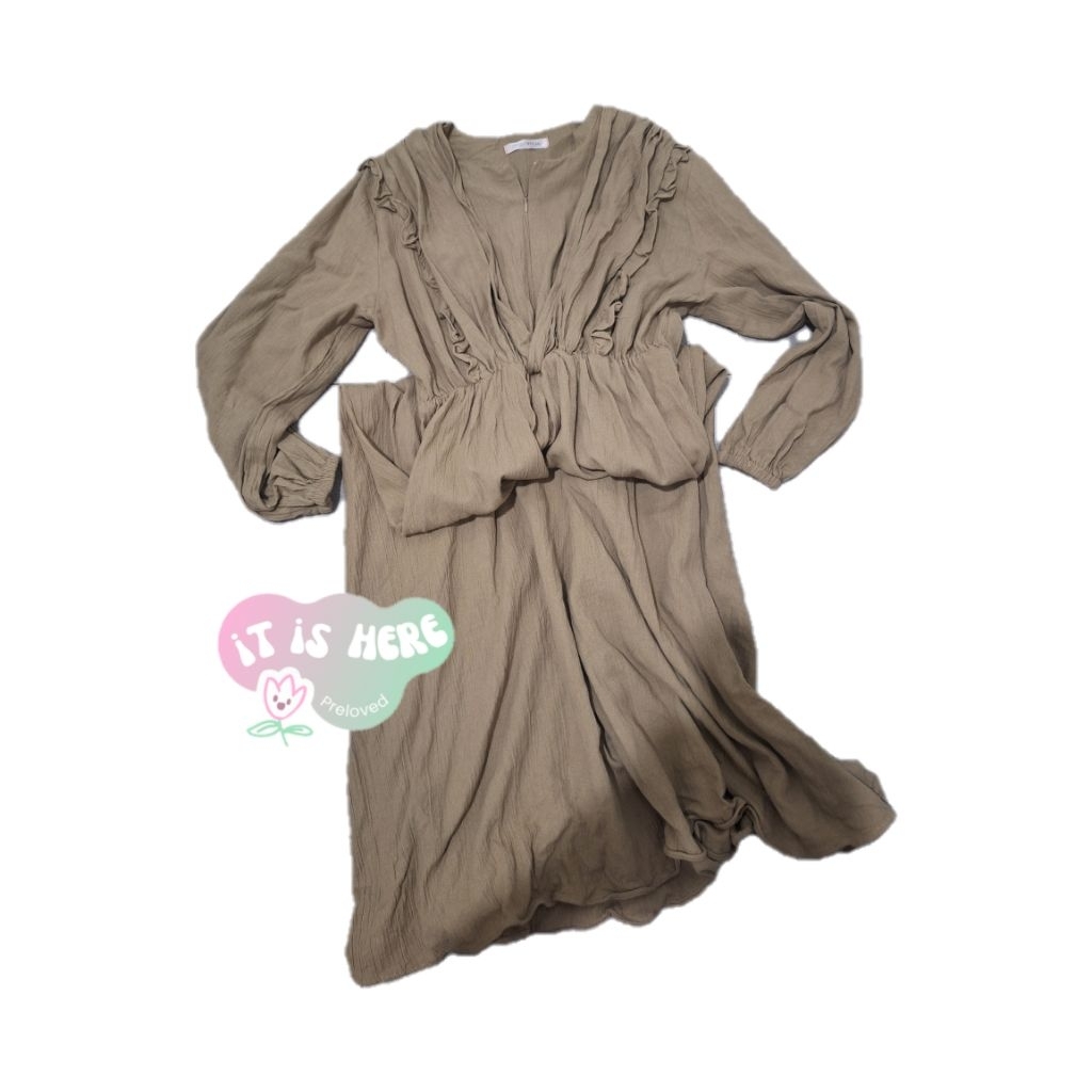 Preloved - Dress/Gamis Wanita Warna Khaki