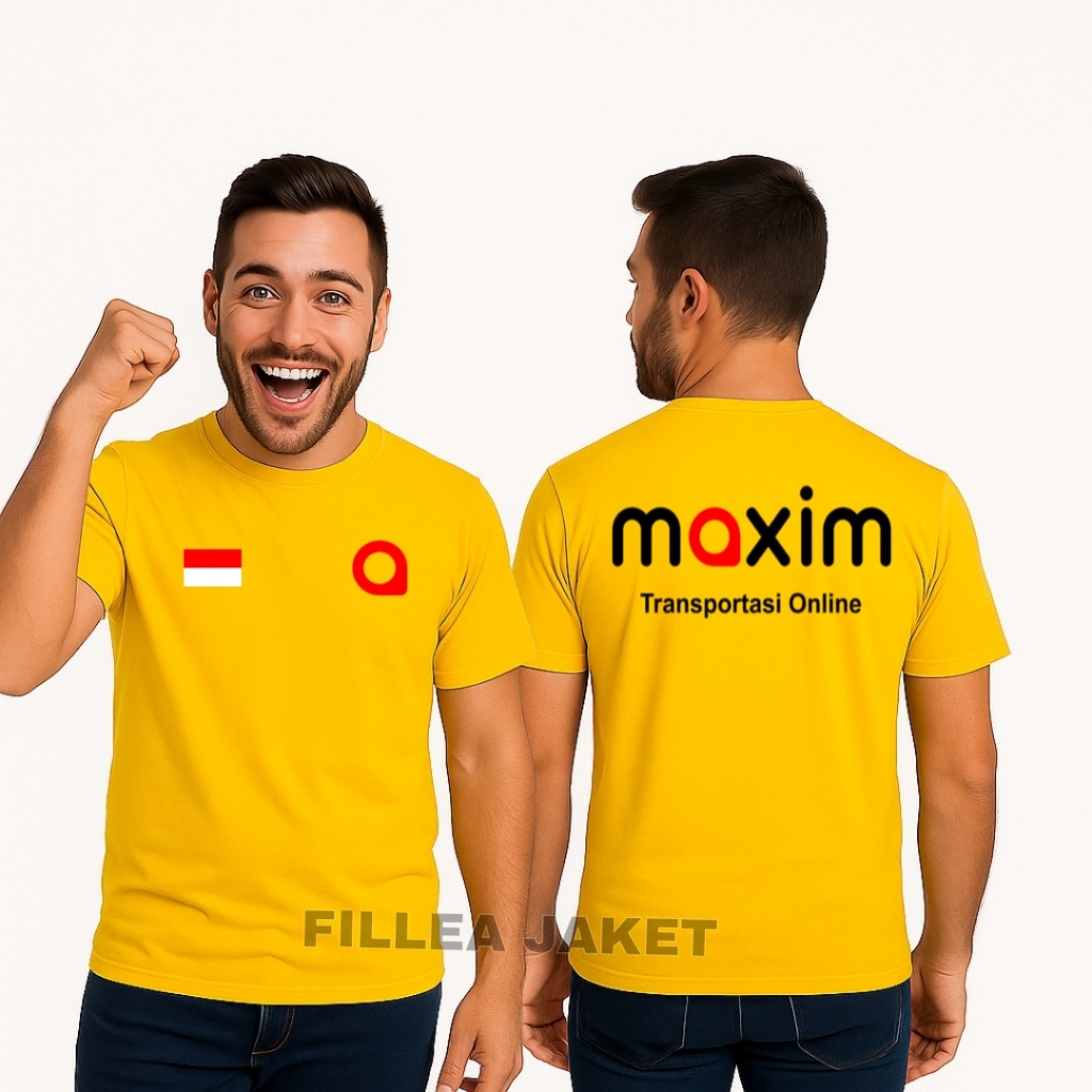 Baju kaos tshirt combed 30s logo driver ojol Maxim | Baju kaos tshirt driver ojol Maxim pria wanita 
