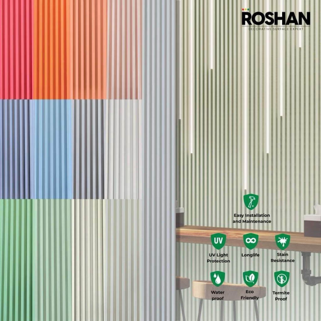 WALLPANEL FLUTED WPC ROSHAN 290 x 14,8 CM - 148 FLUTED