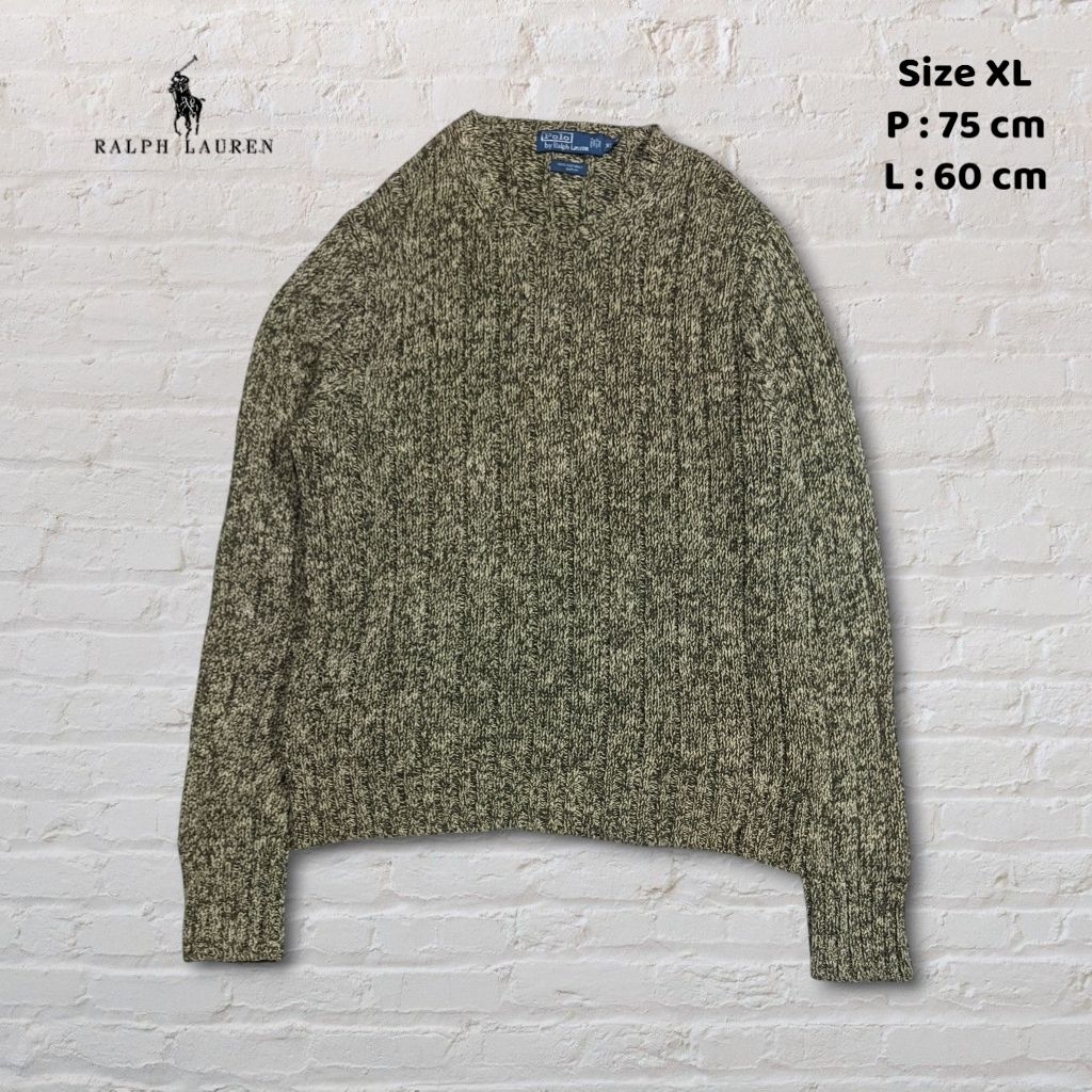 Size XL Sweater Cable Knitwear Rajut Polo Ralph Lauren Original Second Preloved #RJA40