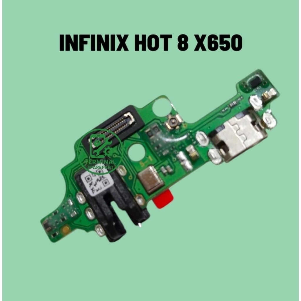 Papan Cas Infinix Hot 8 X650 Lengkap Komponen IC - Board Cas Charger Konektor Cas Infinix Hot 8 Orig