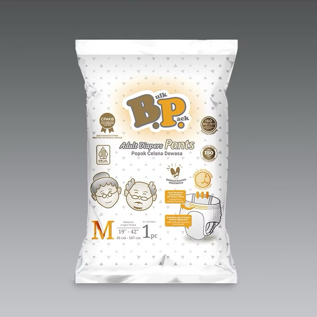 Bulk Pack Popok Celana Dewasa Satuan ukuran M BP Popok Celana Dewasa Sachet 1 PCS