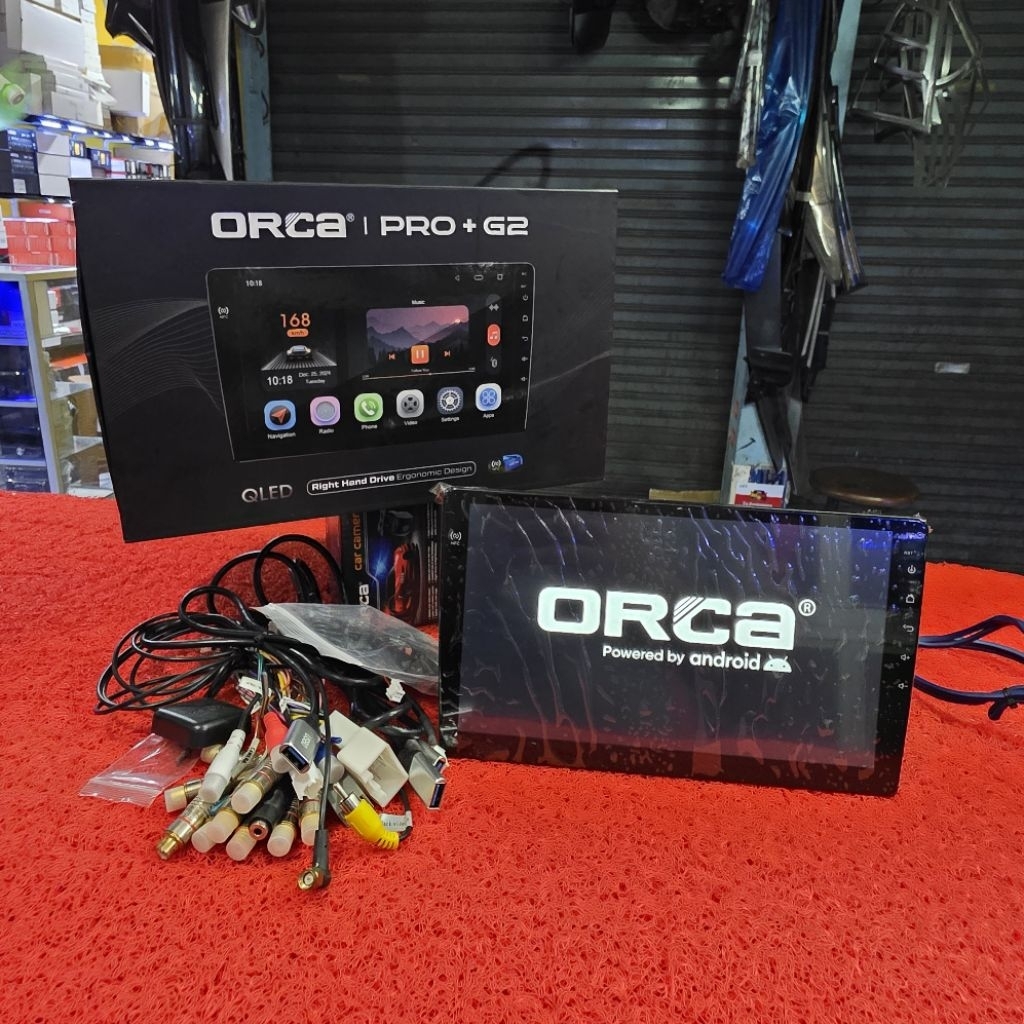 Head Unit Android ORCA QLED PRO+ G2 SERIES ADR-9988 NFC+6GB+256GB 10 in copotan