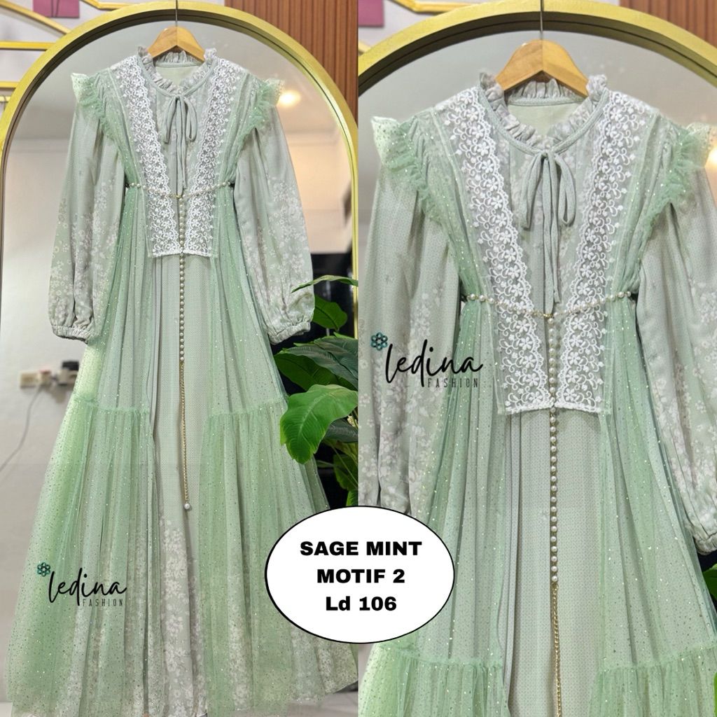 Awet Alisha Dress By Ledina Fashion / Gamis Wanita / Gamis Ceruty / Gamis Terbaru / Gamis Kondangan