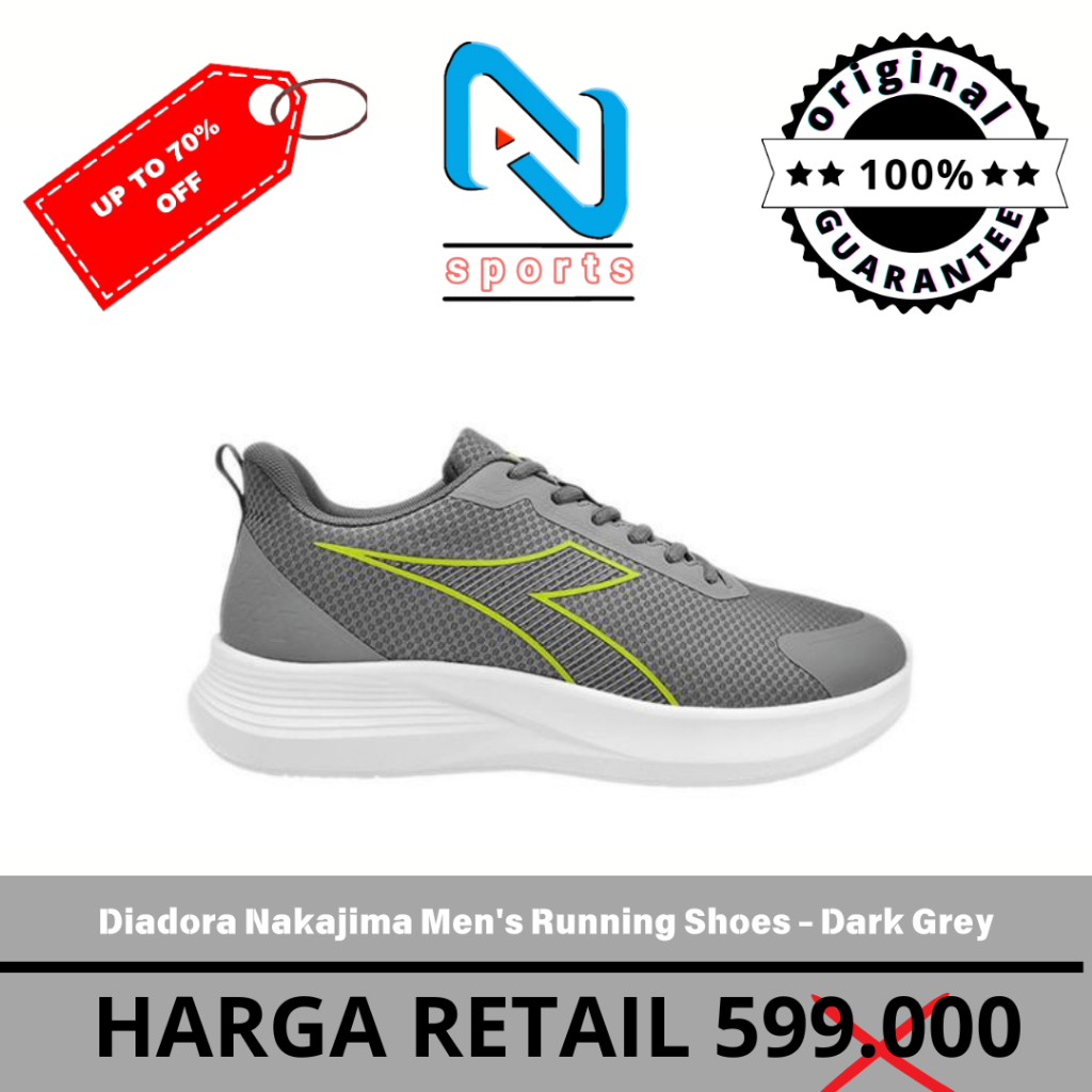 Diadora Nakajima Men's Running Shoes - Dark Grey Original 100%