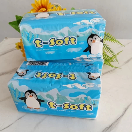 Tissue T-soft Facial 250's / TISU FACIAL TISSUE | TISSUE T-SOFT 2 PLY ISI 250 SHEET PER 1 PCS