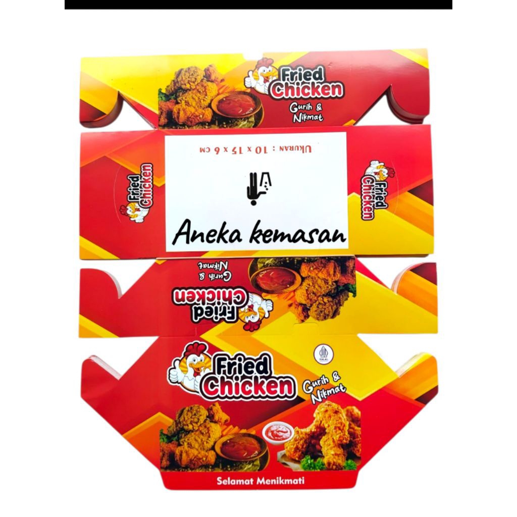 Gala Galore Dus Fried Chicken Laminasi Foil / Box Nasi Ayam Geprek / Dus Ayam Kfc