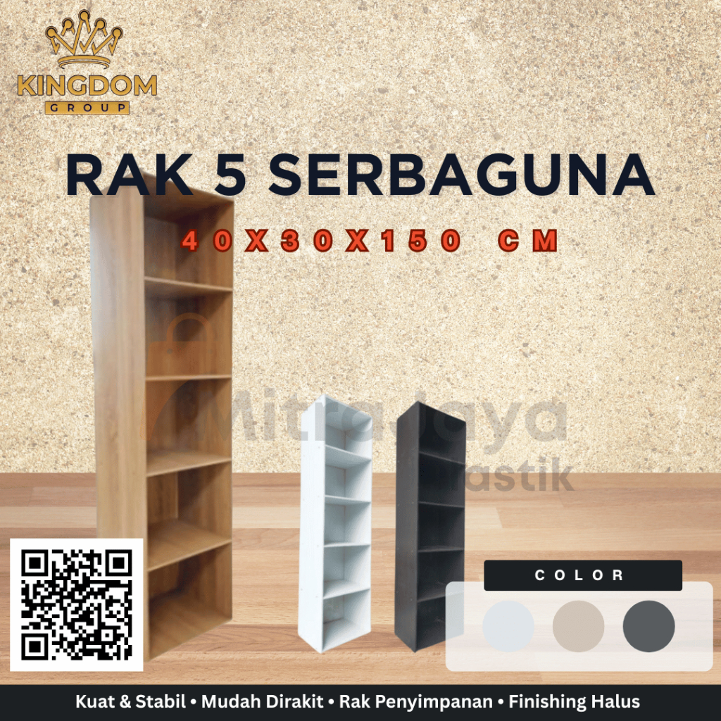 [KINGDOM] Rak Serbaguna 5 Susun Kayu RSG-5 Termurah