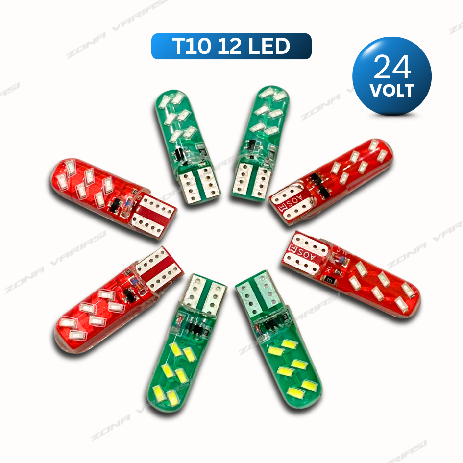 24V T10 12 LED lampu kota kedip Strobo lampu senja kedip 24 volt