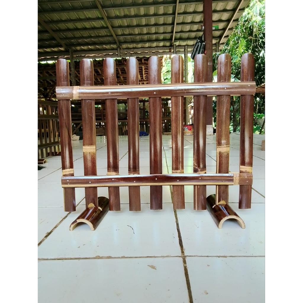 Pagar Bambu Wulung|Pagar dekorasi| Pagar bambu hitam type A dudukan