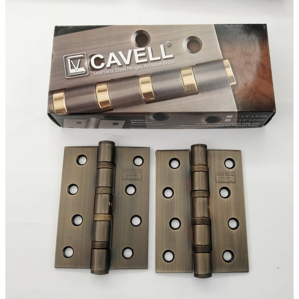 Engsel Pintu Merk Cavell Ukuran 4 inch Warna Antik Brass