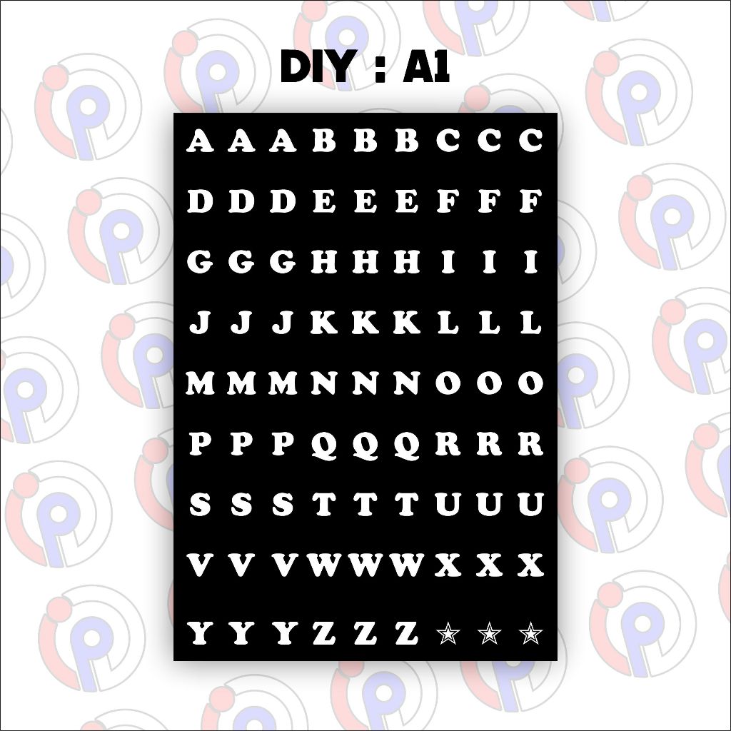 Stiker Huruf Decorasi Alfabet / Aesthetic Sticker / Stiker Huruf Sudah Cutting