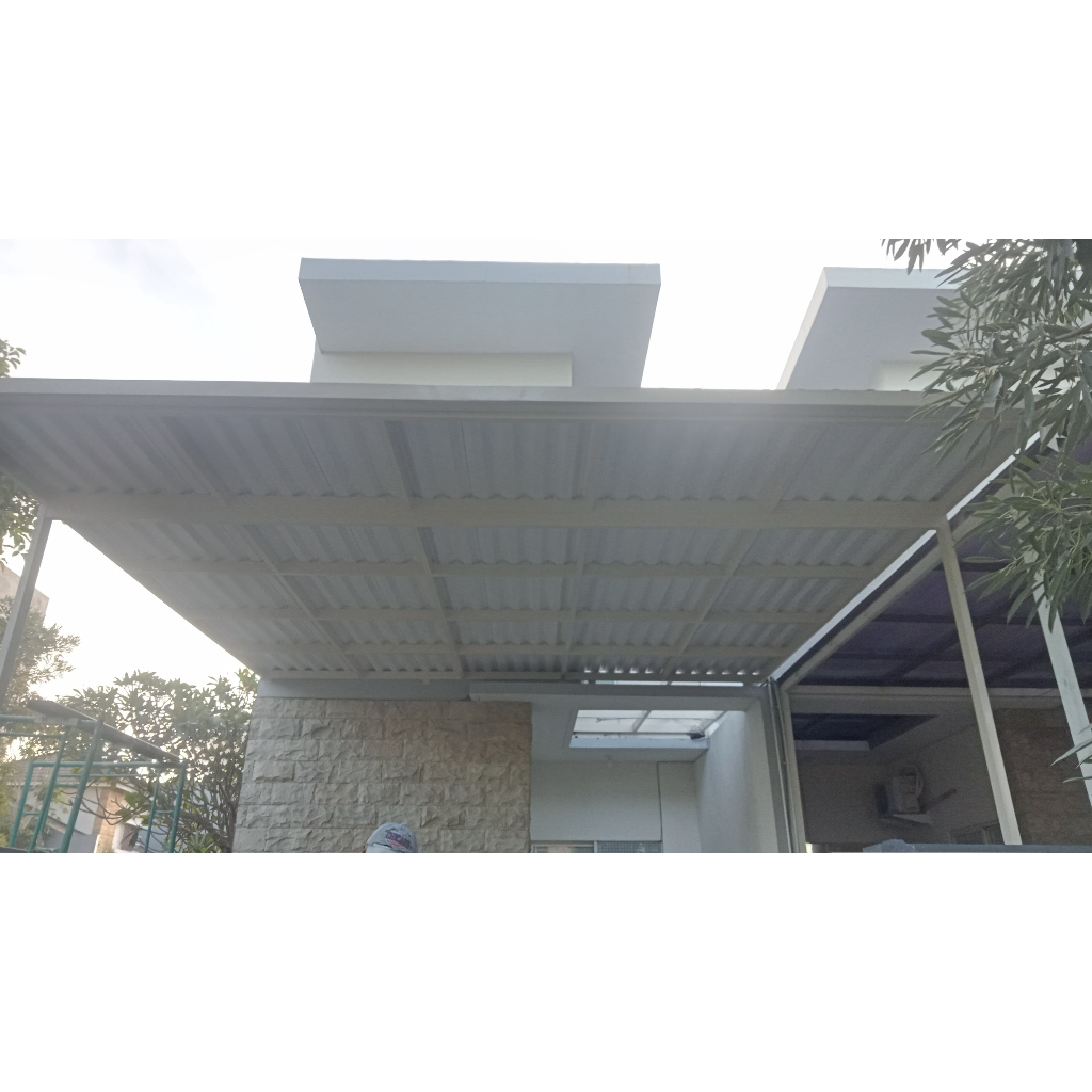 Kanopi Upvc Rangka Besi Hollow 4x8