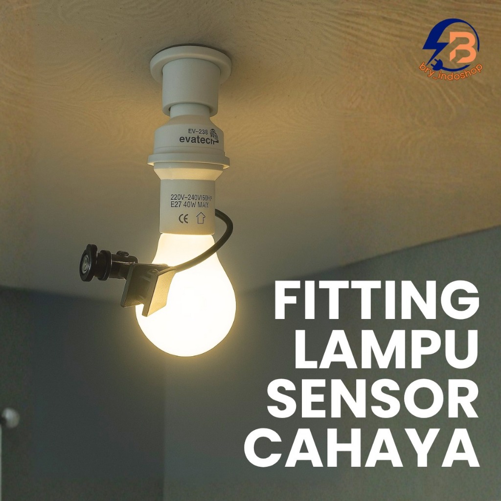 Fitting Lampu Sensor Cahaya Otomatis / Fitting Sensor
