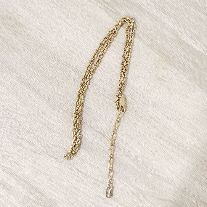 YSL Gold Rope Chain Necklace / Second / Original / Gold / Wanita