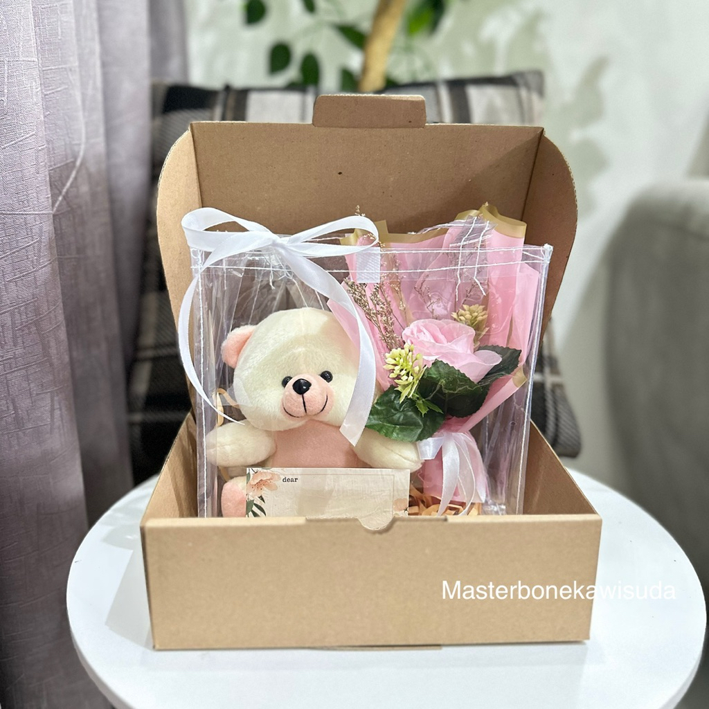 Hampers Tas mika Polosan / buket bunga artificial/ kado wisuda / hadiah wisuda / buket uang / piala 