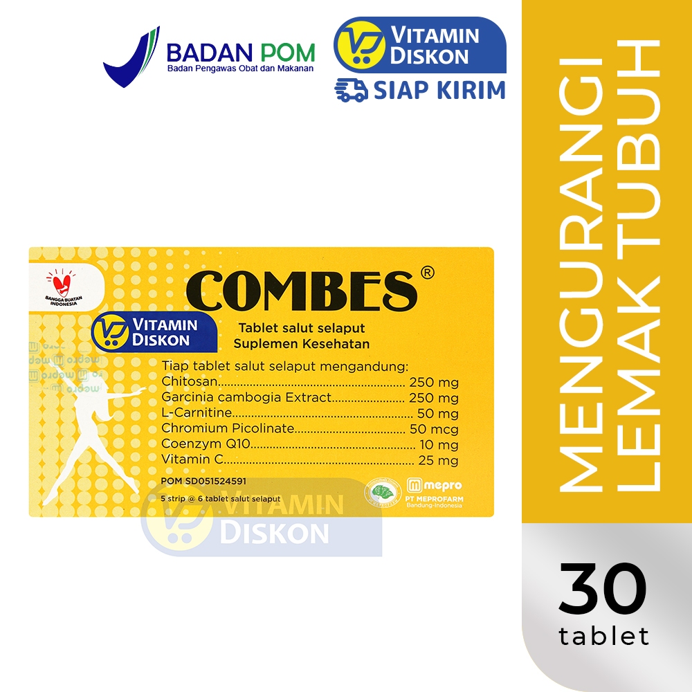 COMBES 1 BOX ISI 5 STRIP | Suplemen Pelangsing, Obat Diet, Menurunkan Berat Badan, Menghilangkan Lem