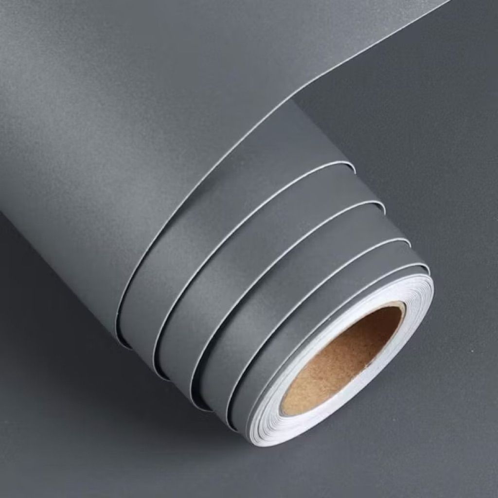 Wallpaper Dinding Polos Abu Ukuran 45 Cm x 10 Meter