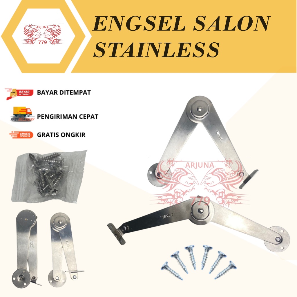 ENGSEL SALON SLIDING STAINLESS / ENGSEL PENAHAN JENDELA / LEMARI SIKUTAN JENDELA LIPAT ENGSEL LIPAT