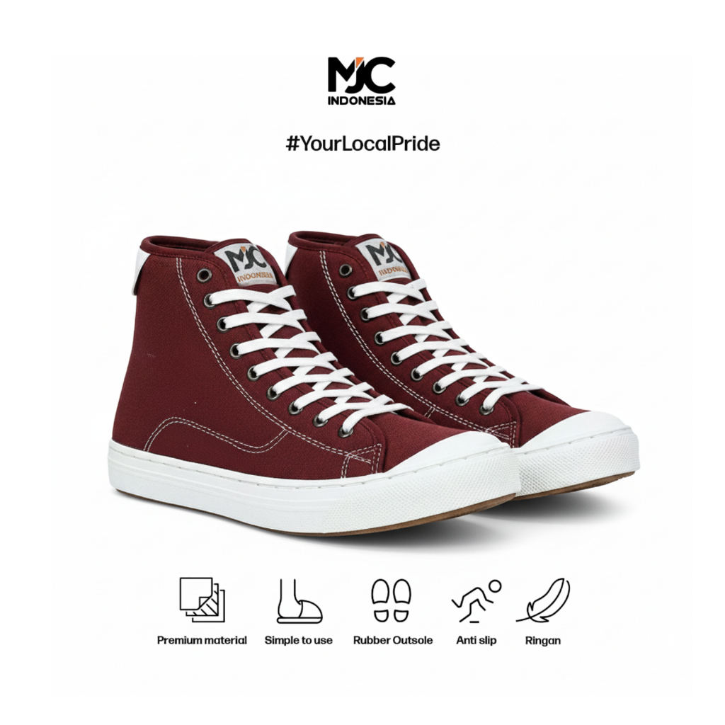 MJC Indonesia Sepatu Sneakers Pria Boot Airrix Series Maron