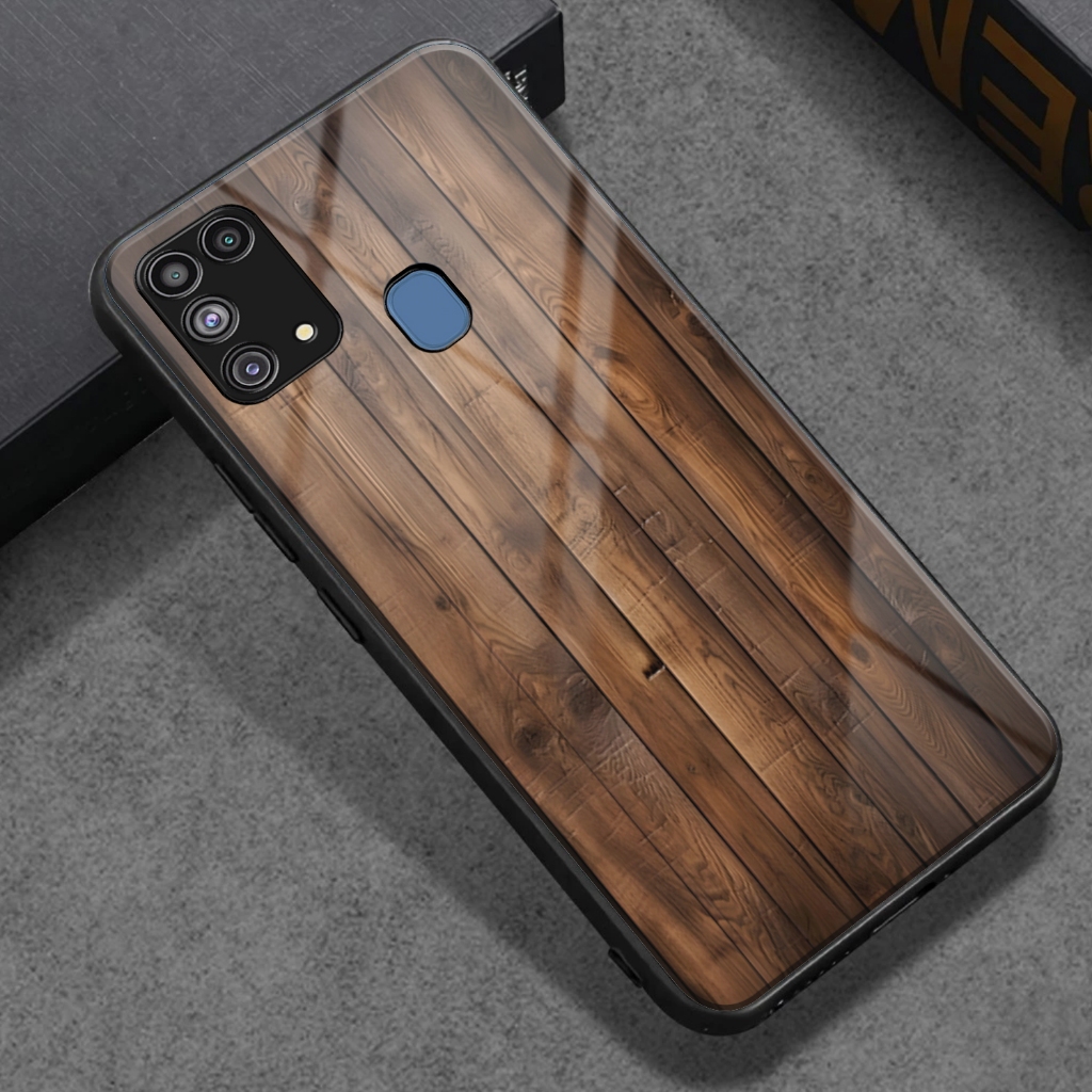 SOFTCASE SAMSUNG M31 - Kesing Glossy Kilau Samsung M31 - Casing Luxury Kayu G10 - Case Premium Keren