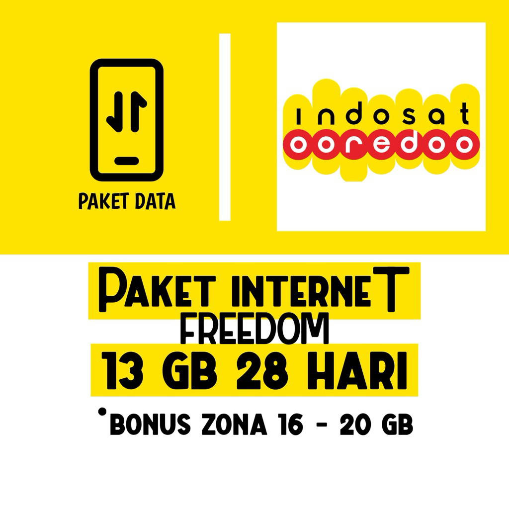 Paket Data Indosat Freedom 13GB 28 Hari